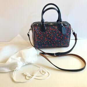 COACH Leather Satchel, Mini Bennett Ranch Floral Crossbody & Dust Bag RARE